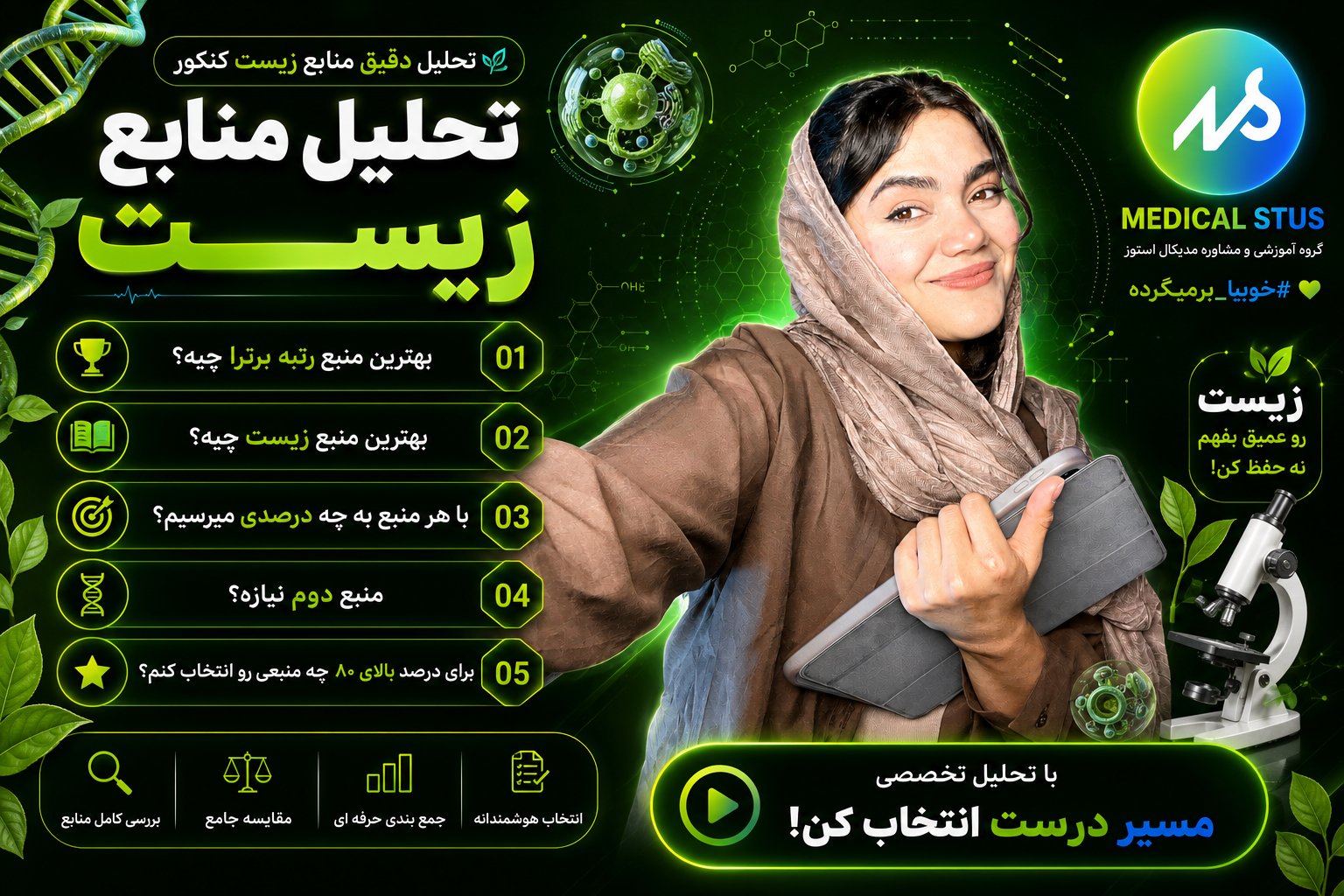 تحلیل و بررسی بهترین منابع زیست شناسی کنکور