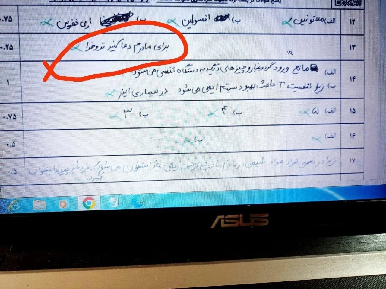 نحوه اصلاح نمرات امتحان نهایی