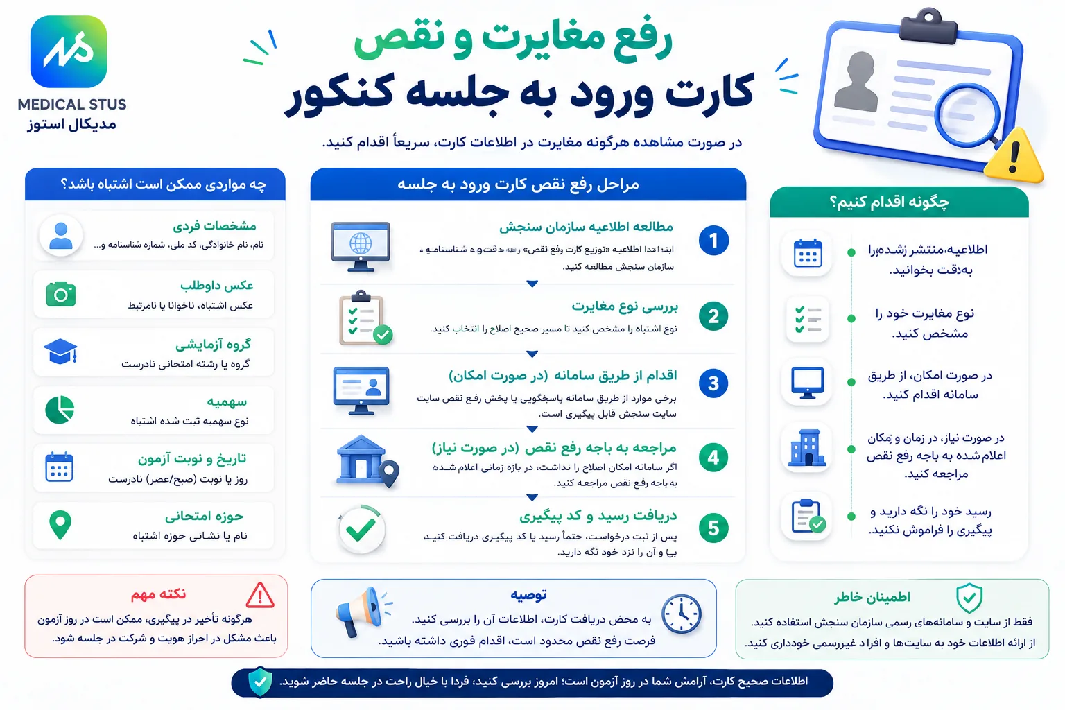 رفع نقص کارت ورود به جلسه کنکور