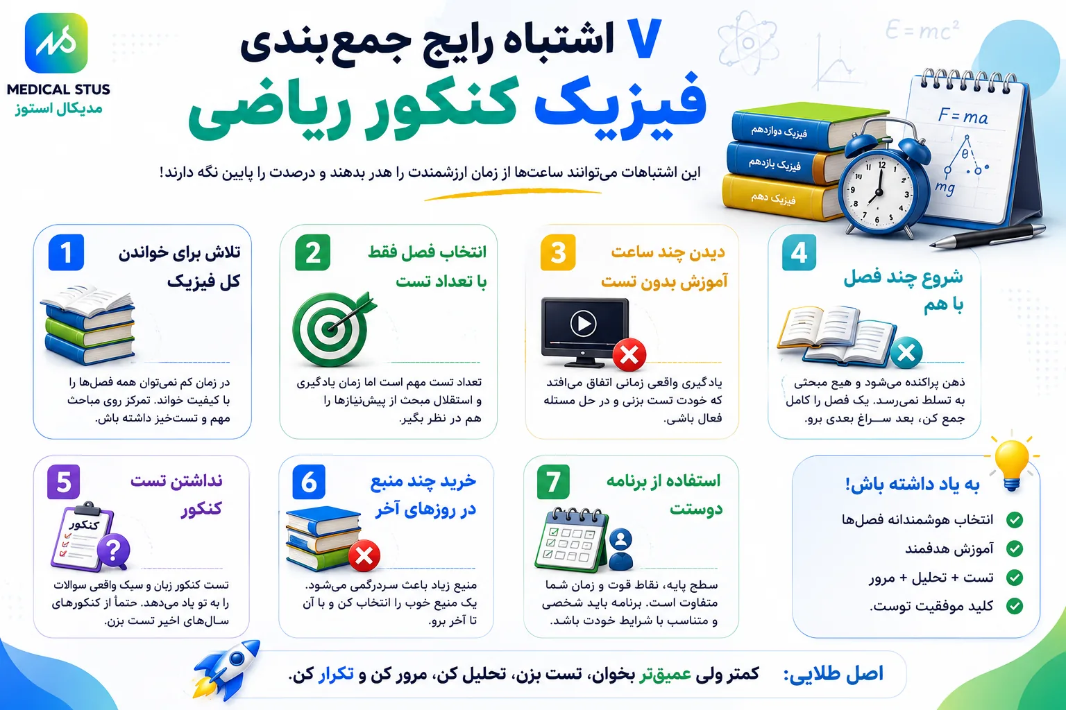 اشتباهات رایج در مطالعه فیزیک کنکور ریاضی