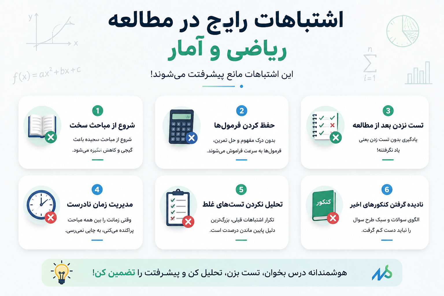 اشتباهات رایج در مطالعه ریاضی و آمار 